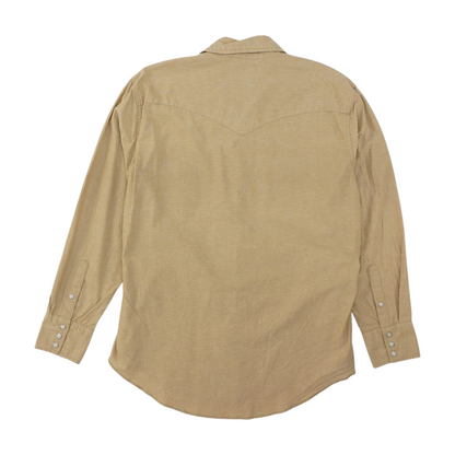 Tan Solid Long Sleeve Button Down