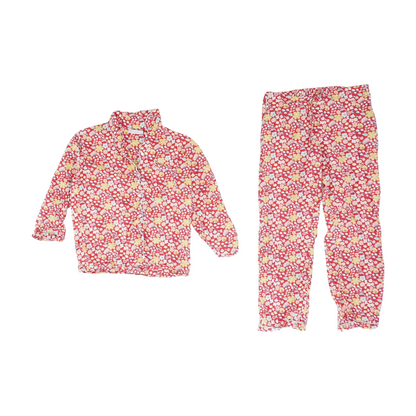 Red Floral Pajama Set