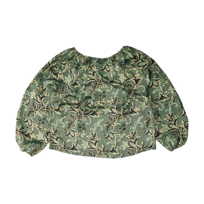 Green Floral Blouse