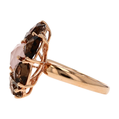 5 3/8 ctw 14K Rose Gold Rose Quartz Statement Ring
