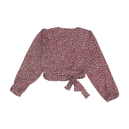 Burgundy Floral Blouse