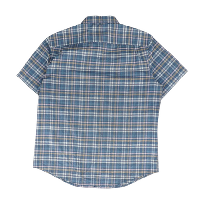 Blue Plaid Short Sleeve Button Down