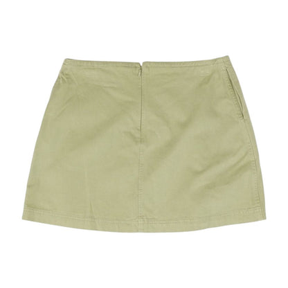 Green Solid Mini Skirt