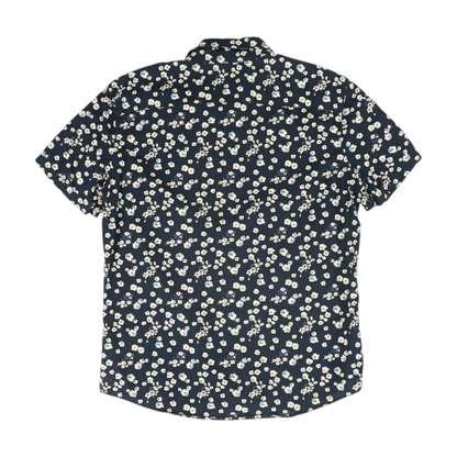 Navy Floral Short Sleeve Button Down