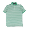 Green Striped Short Sleeve Polo