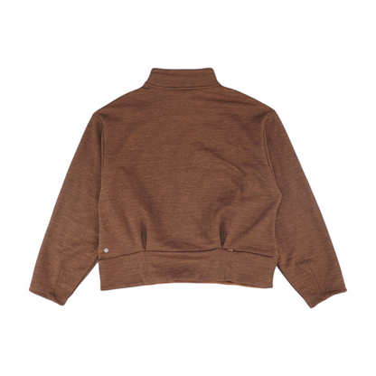 Brown Solid 1/4 Zip Pullover