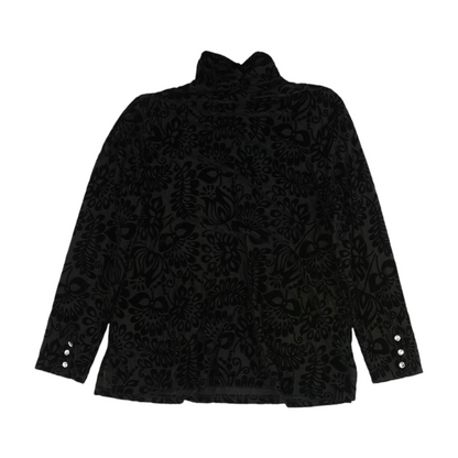 Black Petite Print Blouse