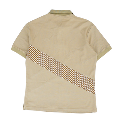 Beige Solid Short Sleeve Polo