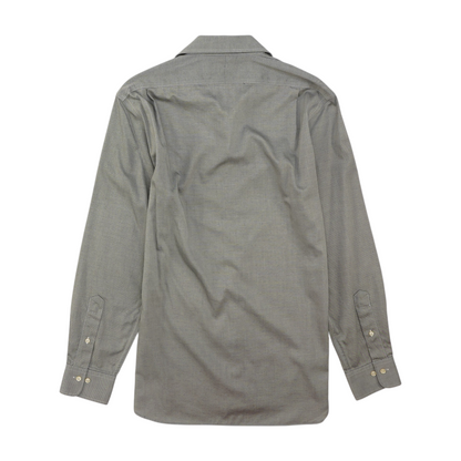Gray Solid Long Sleeve Button Down