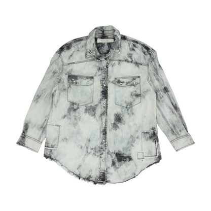 Gray Tie-Dye Button Down
