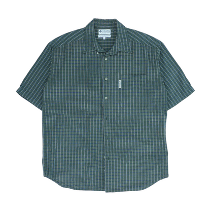 Olive Check Short Sleeve Button Down