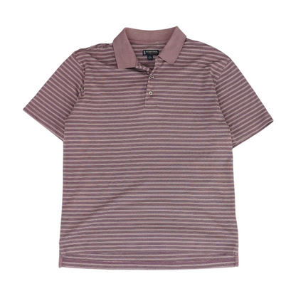 Purple Striped Short Sleeve Polo