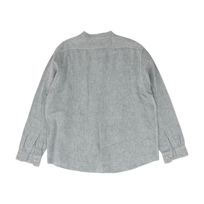 Gray Solid Long Sleeve Button Down