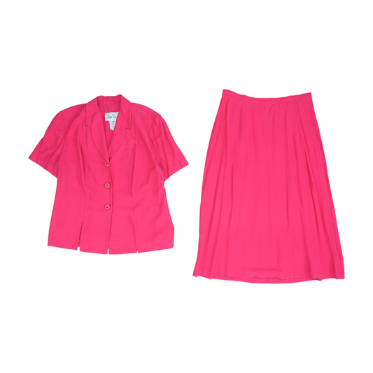 Vintage Pink Solid Skirt Set