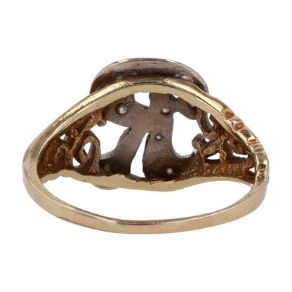 14K Two-Tone Gold Diamond Fashion Ring