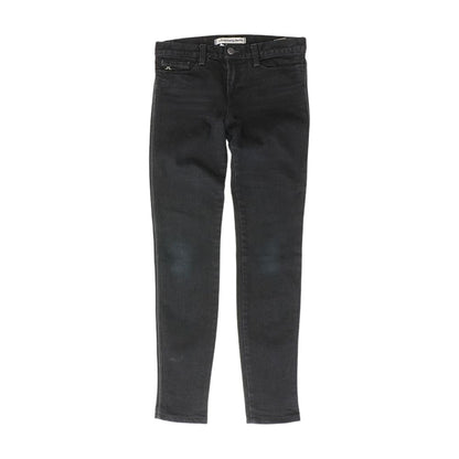 Black Solid Mid Rise Slim Leg Jeans