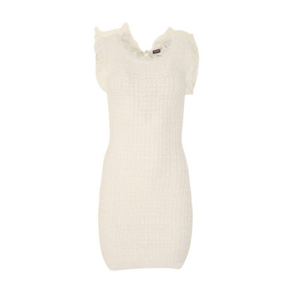 Beige Check Mini Dress