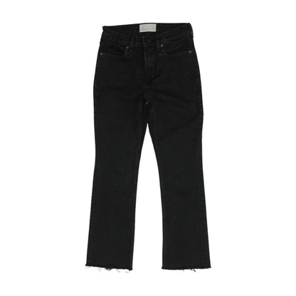 Black Mid Rise Straight Leg Jeans