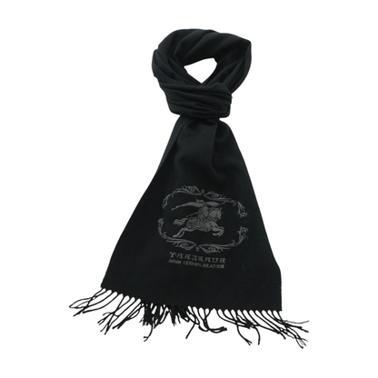 Black Equestrian Knight Crest Scarf