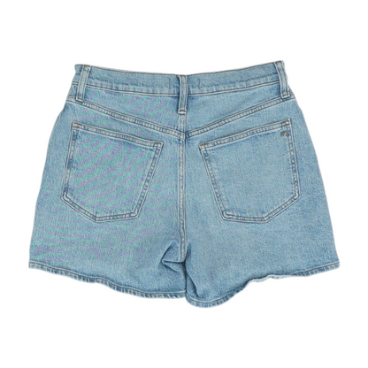 Blue Solid Denim Shorts