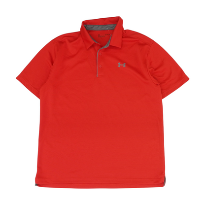 Red Solid Short Sleeve Polo