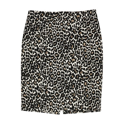 White Animal Print Midi Skirt