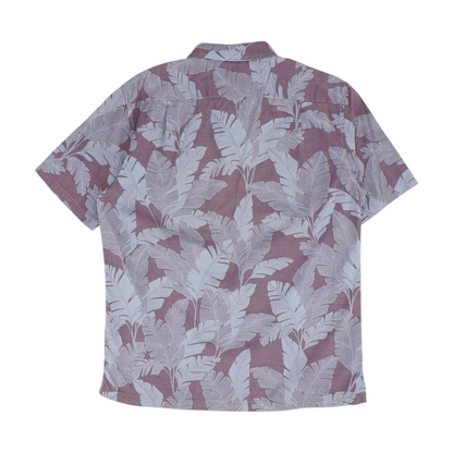 Purple Tropical Short Sleeve Button Down