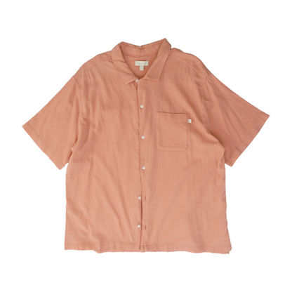 Coral Solid Short Sleeve Button Down