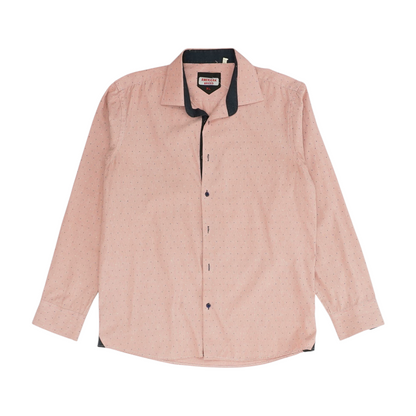 Red Abstract Long Sleeve Button Down