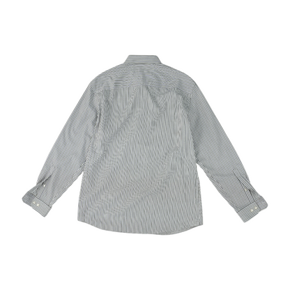 White Striped Long Sleeve Button Down