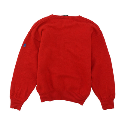 Vintage Red Abstract Pullover Sweater
