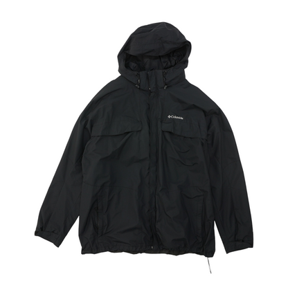 Black Tall Solid Rain Jacket