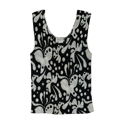 Black Graphic Blouse