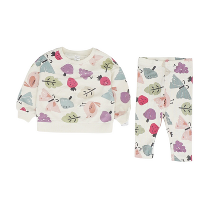 Beige Print Long Sleeve Set
