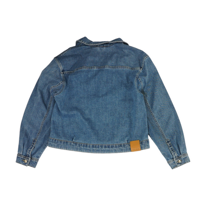 Blue Solid Denim Jacket
