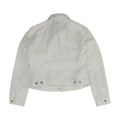 White Solid Denim Jacket