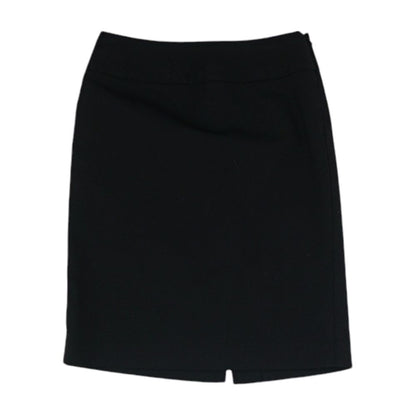 Black Solid Midi Skirt