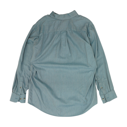 Blue Chevron Long Sleeve Button Down