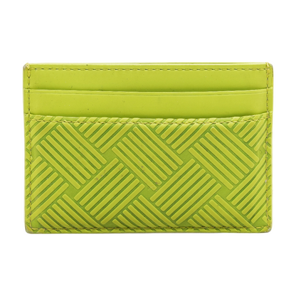 Kiwi Green Cardholder in Debossed Leather