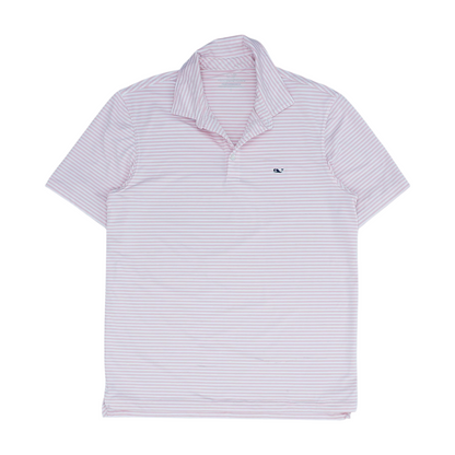 Pink Striped Short Sleeve Polo