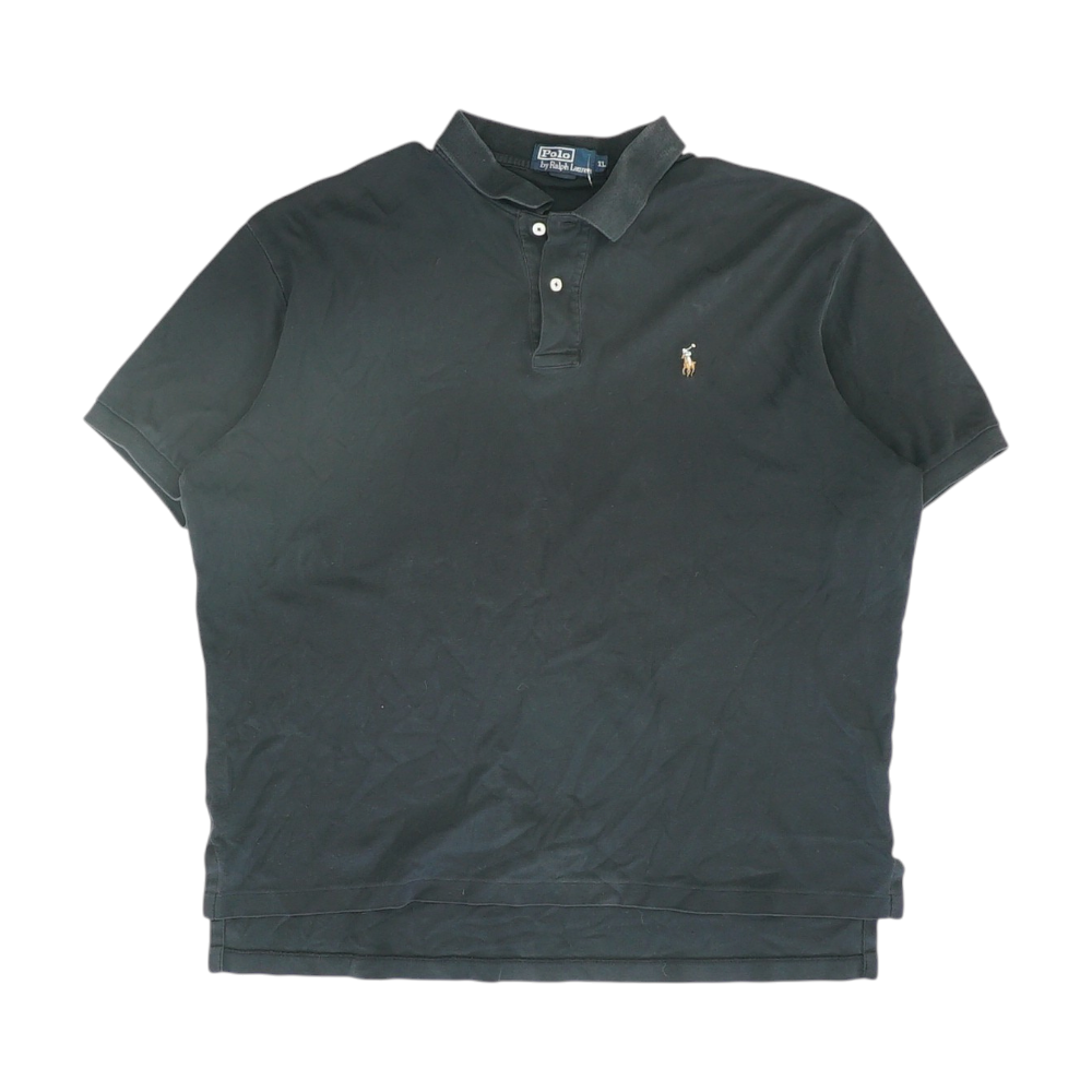 Black Solid Short Sleeve Polo