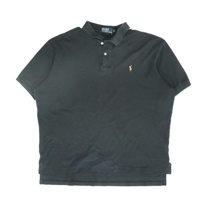 Black Solid Short Sleeve Polo