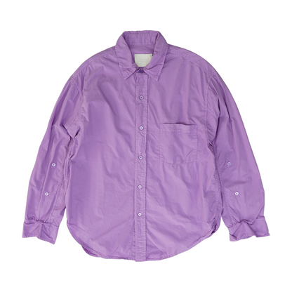 Purple Solid Long Sleeve Button Down