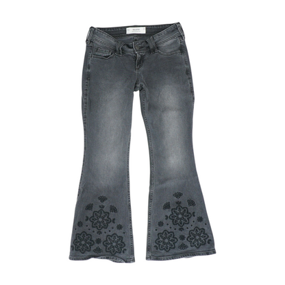 Gray Bell Bottom Jeans