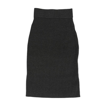 Charcoal Solid Midi Skirt