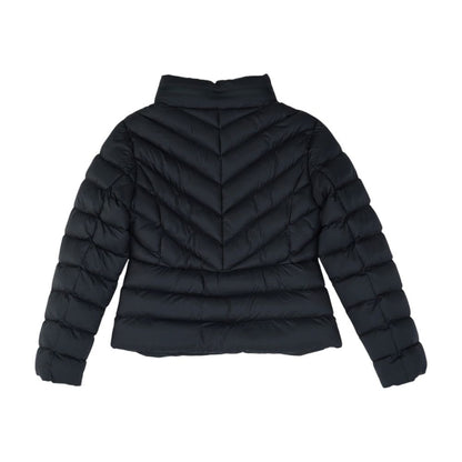 Black Solid Puffer Jacket