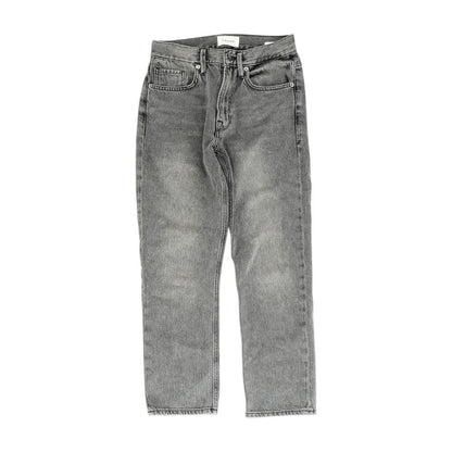 Gray High Rise Straight Leg Jeans