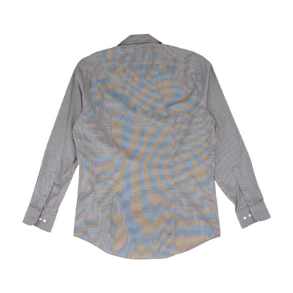 Maroon Houndstooth Long Sleeve Button Down