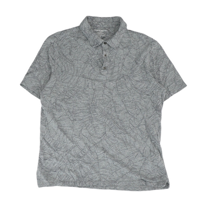 Gray Print Short Sleeve Polo