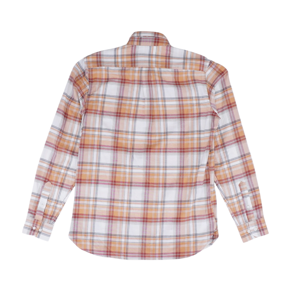 Orange Plaid Flannel Button Down